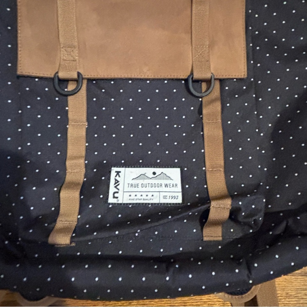 Kavu Polka Dot Black and Brown Backpack - Picture 2 of 4